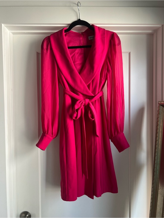 Shelby & Palmer Dresses & Skirts - Vibrant Hot Pink Long-Sleeve Wrap Dress